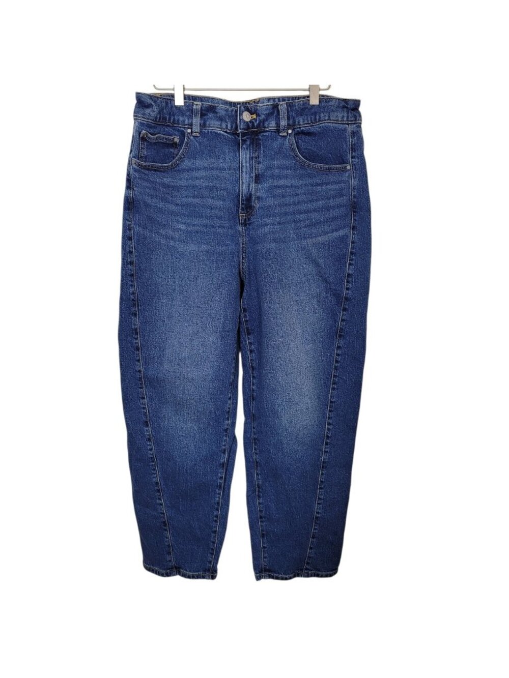 Talbots Relaxed Barrel Jean Irving Wash Med Wash High Rise Ankle Sz 12 Casual